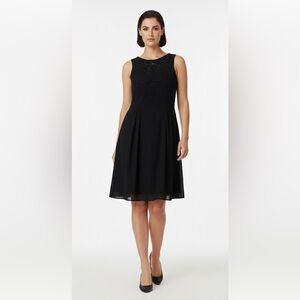 Armani Collezioni Silk Blend Little Black Dress LBD Beaded Sequin Crochet 6